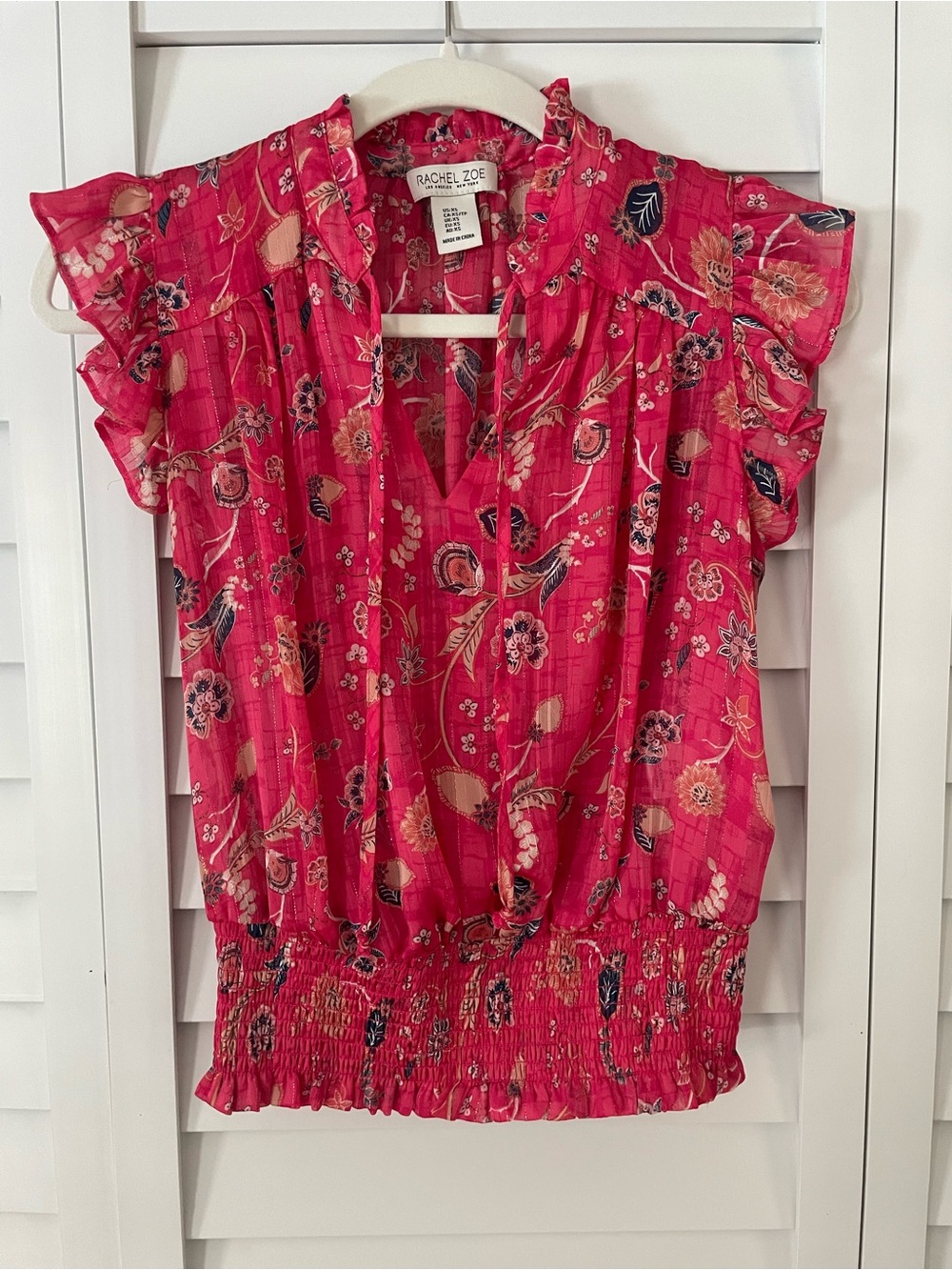 Rachel Zoe Floral Ruffle Sleeve Blouse